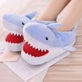 thumbnail image 1 of Hxlamzoo Winter Warm Cotton Slippers with Cute Shark Plush Design - Unisex Couple Indoor Home Slippers, Thermal Lined Thick Sole Non-Slip House Shoes for Women & Men (36-42), 1 of 7