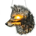 thumbnail image 1 of Hxlamzoo Wolf King Sun Catcher Acrylic Hanging Ornament - 2D Multicolor Wolf Design, Durable Window Decor for Home, Rainbow Maker with Chain, 1 of 7