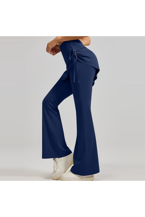Women's High Waist Butt-Lifting Yoga Skort Ruffled Slightly Flared Two-in-One Pants