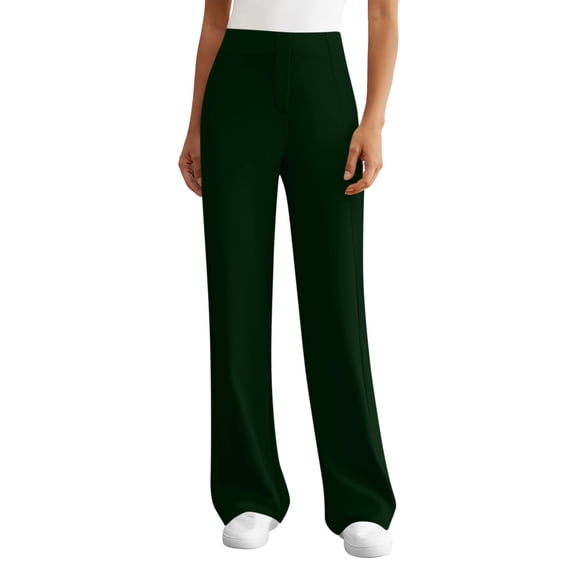 Hxlamzoo Women's Pants - Solid Color Stretch Yoga Long Pants with Pockets - High Waisted Comfortable Fit for Yoga and Casual Wear