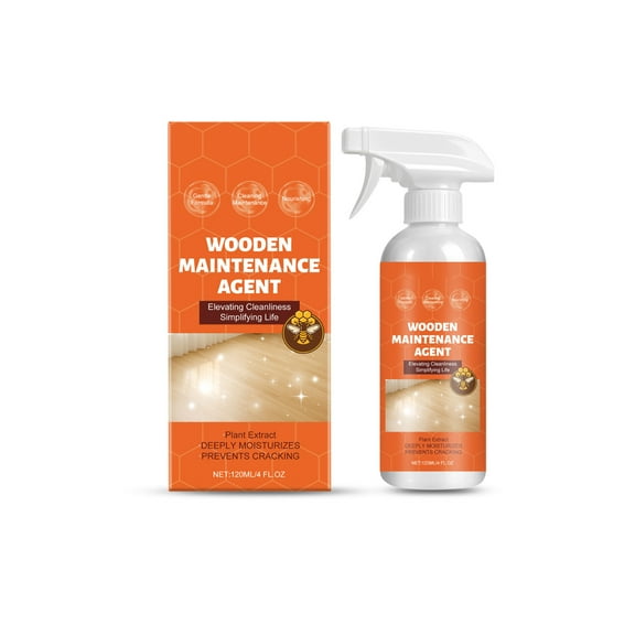 Hxlamzoo Wood Furniture Polish & Conditioner 120ml, 2-in-1 Clean & Protect, Cleans, Shines, Reduces Scratches for Solid Wood & Veneer, Home/Office Use