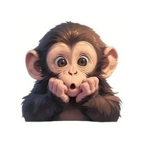 Hxlazmoo Funny Monkey Car Stickers Waterproof, Cute Decals for Car Body Protection & Scratch Cover - Brown 16x15cm