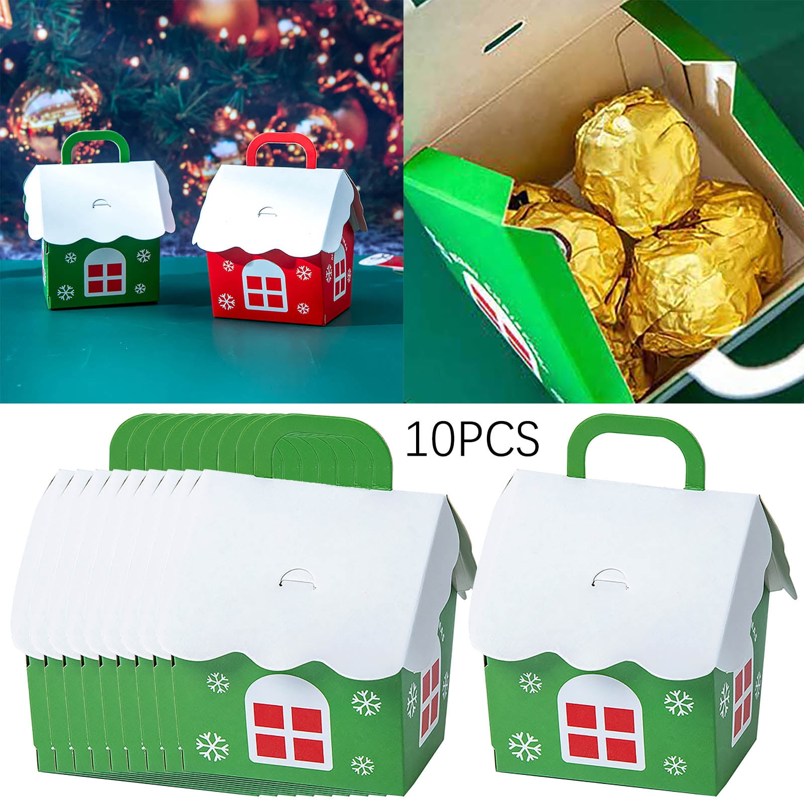 Hxoliqit 10PCS Christmas Decoration Christmas Eve Christmas Candy Box