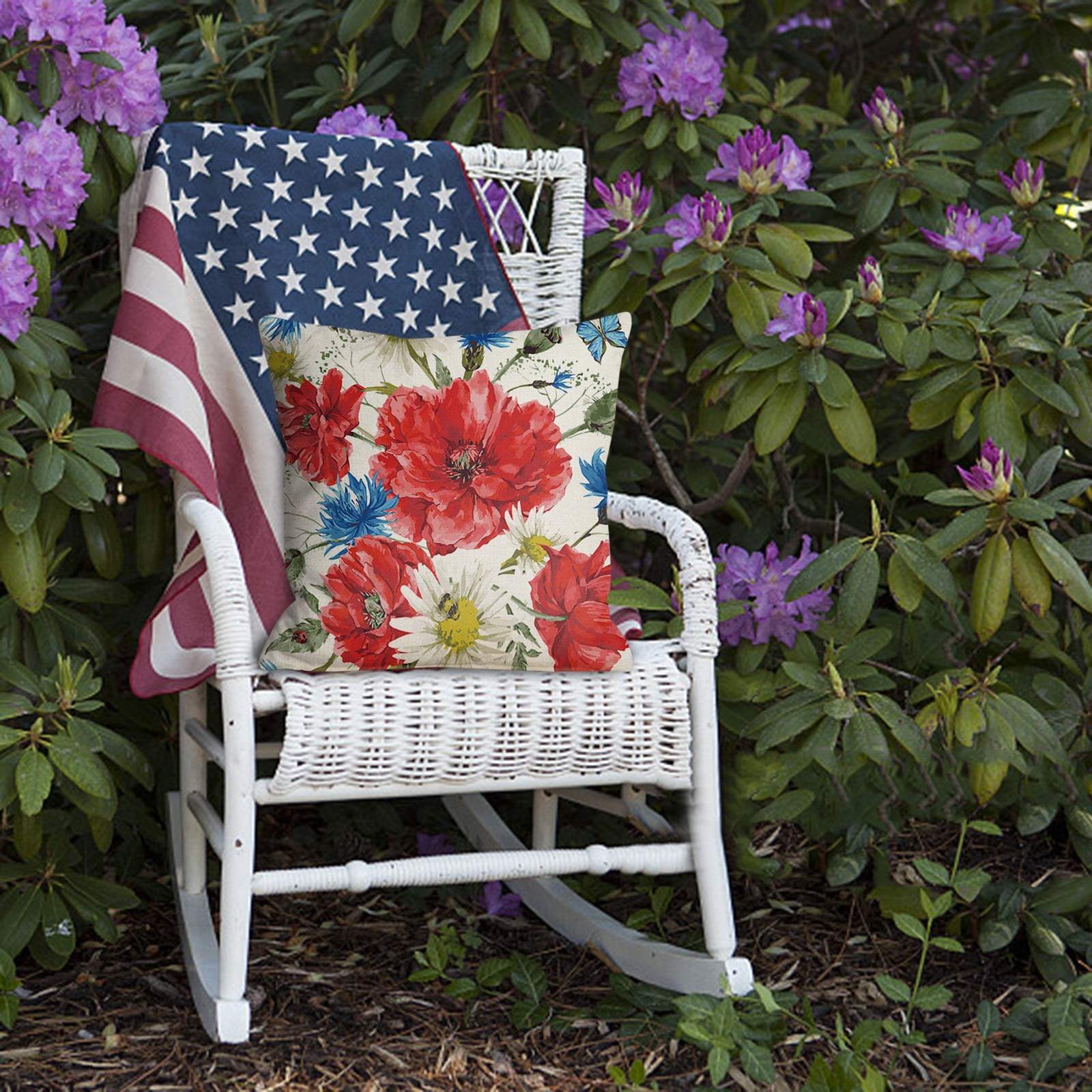 Hxoliqit 1PCS Fourth Of July Decorative Pillowcase 45 X 45cm