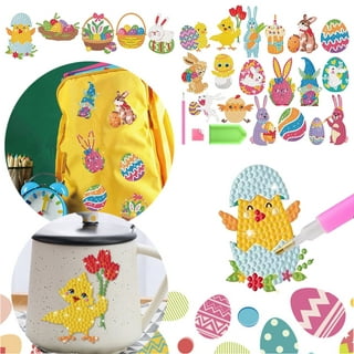 Painting Isle for Adults Painting with Diamonds Full 16Pcs Easter Rabbit  Chicken Eggs Doll Painting Stickers DIY Cartoon Painting Stickers For Fall  Crafts for Adults Bead Kits for Adults Beginners 