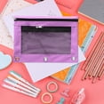 thumbnail image 1 of Hxoliqit,Black Chenille Stems Bag For Document Pencil Case Mesh Pouch Adults Zipper Pen Holder Multipurpose Office,Purple, 1 of 7