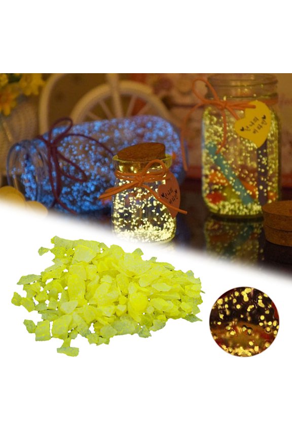 ,Black Chenille Stems Glow In The Dark Sand For Courtyard Path Decorations Charming Luminous Fish Tank Aquarium Fluorescent Pebbles Garden Decor Small,Yellow