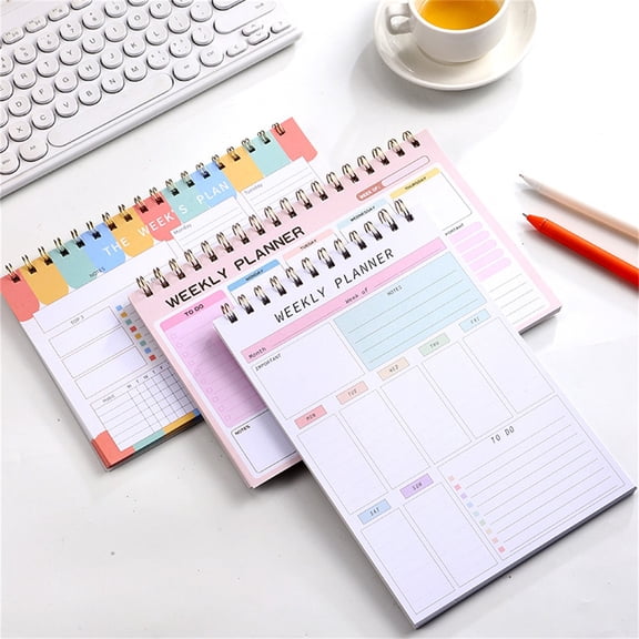 Hxoliqit,Black Chenille Stems Weekly To Do List Notepad Undated Desk Planner For Women & Man Work And Home With Multiple Functional