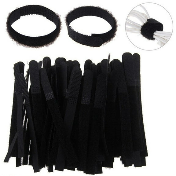 Hxoliqit,Black Chenille Stems Wire organizar Organizer Strips Black Cable Reusable Rope cables Tools & Home Improvement,Black