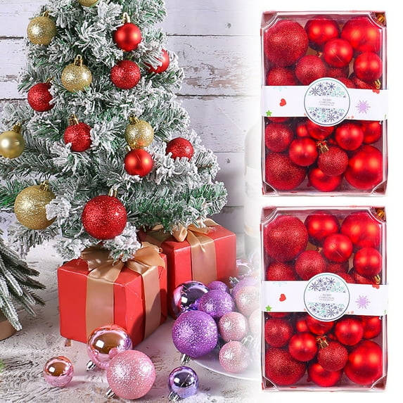 Hxoliqit Christmas Tree Ornaments Colored Shatterproof Plastic Decorative Baubles For Xmas Tree Decor Holiday Wedding Decoration Features:
