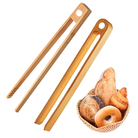Hxoliqit,Coffee Measuring Spoon 2 Pieces Toaster Tongs 8.7 Inch Wooden Kitchen For Cooking Natural Utensils,Yellow