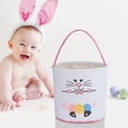 thumbnail image 1 of Hxoliqit Cute Animal Basket Holiday Rabbit Bunny Printed Canvas Gift Carry Candy Bag(Pink) For Easter, 1 of 3