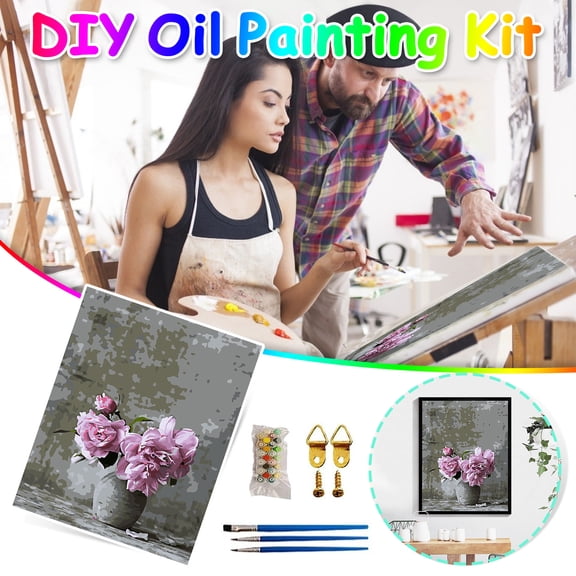 Hxoliqit,,DIY Oil Painting 16 x 20 Inch With Brushes And Pigment (Without Frame) Home Decor Fashion DIY Painting Decoration