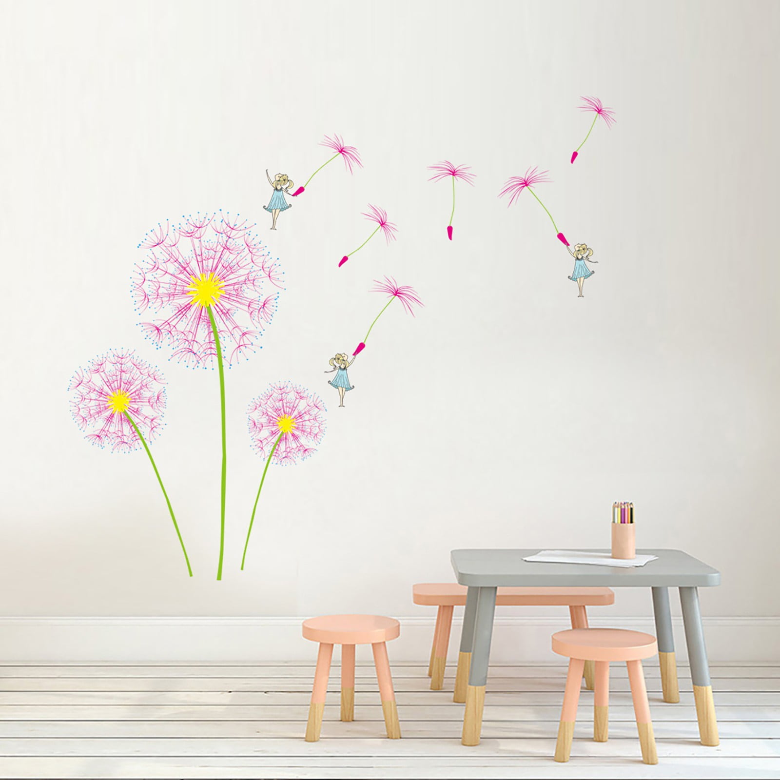 Hxoliqit Dandelion Wall Decals Flowers s Removable Colorful Dandelions Wallpaper Peel And Stick