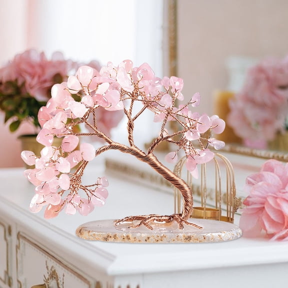 Hxoliqit Decor Spiritual Gift Meditation Rystal Tree Natural Crystals Stone Base Tree Copper Wire Amethyst Tree Crystals Life Tree Attract Luck Tree For Positive Energy Gemstone Desk Decorations