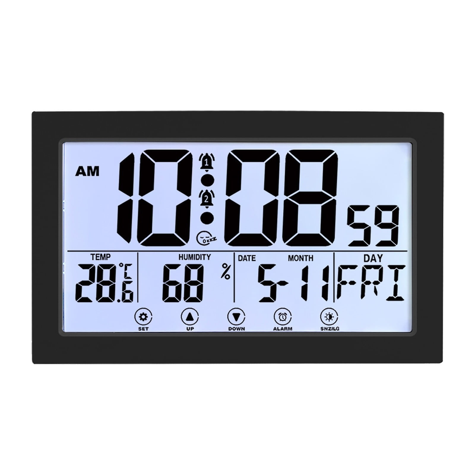 Hxoliqit Digital Alarm Clock with Indoor Temperature and Humidity