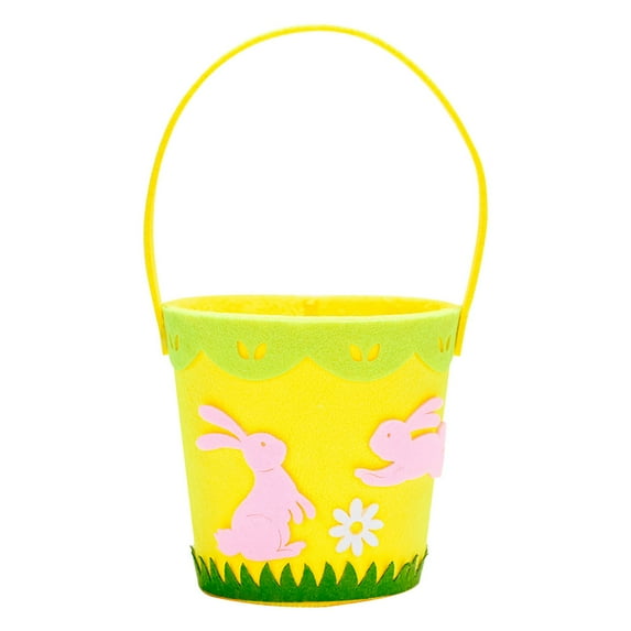 Hxoliqit Easter Basket Creative Children Non-woven Fabric Candy Storage Basket Decoration Gift Candy Storage Bag Pouch(Yellow) For Easter