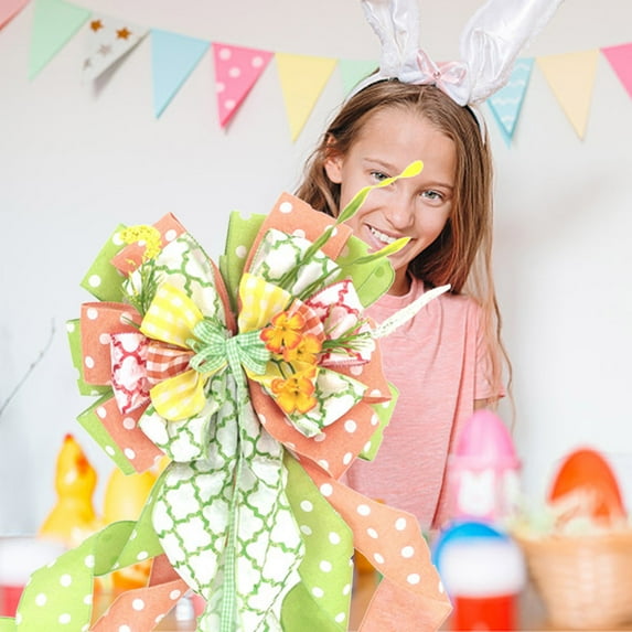 Hxoliqit Easter Bows Create Ambiance Handmade DIY Spring Ribbon Bows(Multi-color) For Easter