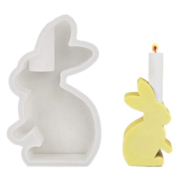 Hxoliqit Easter Silicone Mold Rabbit Molds Gift For Easter Use For Decor Party Wedding,Easter Butterfly Rabbit Candle Silicone Mould Casting Moulds Candle Holder Silicone For Easter Bunny Resin