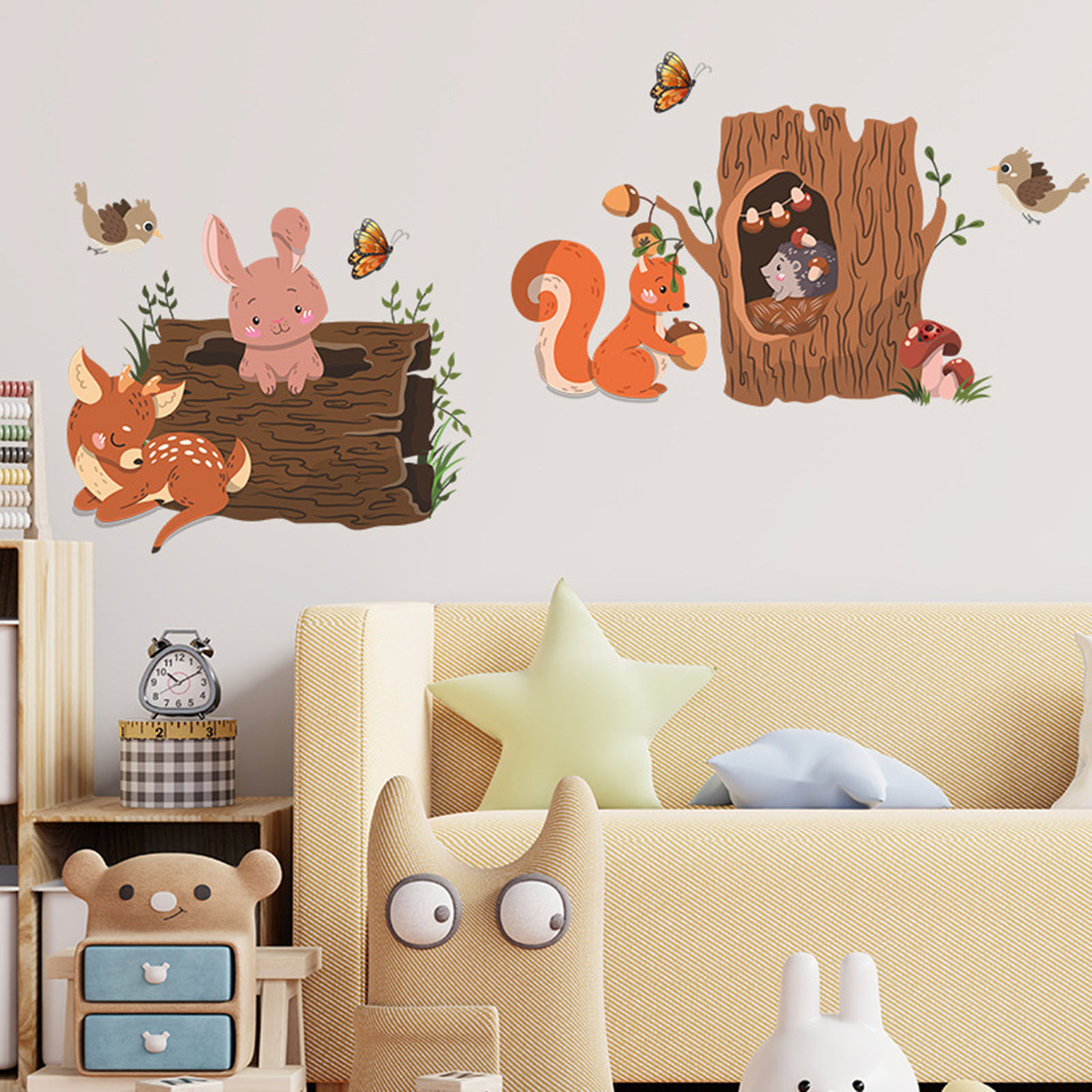 Hxoliqit Easter decor,Wall stickers ideas,Small Animal Tree Hole Deer