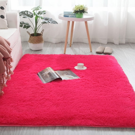Hxoliqit Kitchen Rug Modern Soft Small Shaggy Rug For Bedroom Livingroom Dorm Kids Room Indoor Home Decorative Non Slip Plush Furry Area Rugs Comfy Nursery Floor Carpet Pink