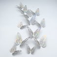 thumbnail image 1 of Hxoliqit Metal Texture 3D Stereoscopic Hollow Simulation Butterfly Wall Stickers 12 PCs Wall Decoration Removable Sticker(Silver) for Wall Decor, 1 of 5