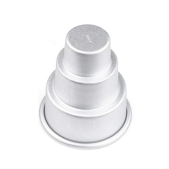 Hxoliqit Mini Three-tiered Cake Pan Pudding Mold Muffin Decorating Mould Tools(Silver) Easy to Cooking Kitchen Gadgets