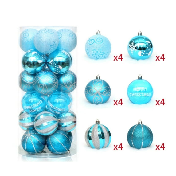 Hxoliqit Pack Of 24 Christmas Balls Tree Decoration Plastic Reusable Outdoor Ornaments Garden Room Decorative Pendant