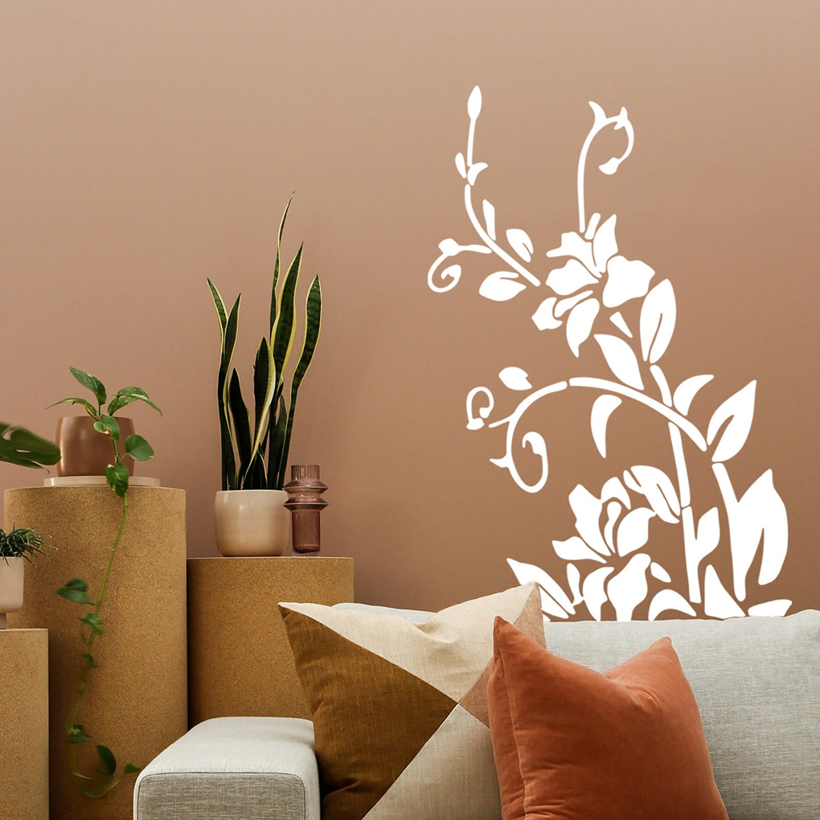 Hxoliqit Rattan Flower Removable Vinyl Wall Decor Decal Sticker/Flower