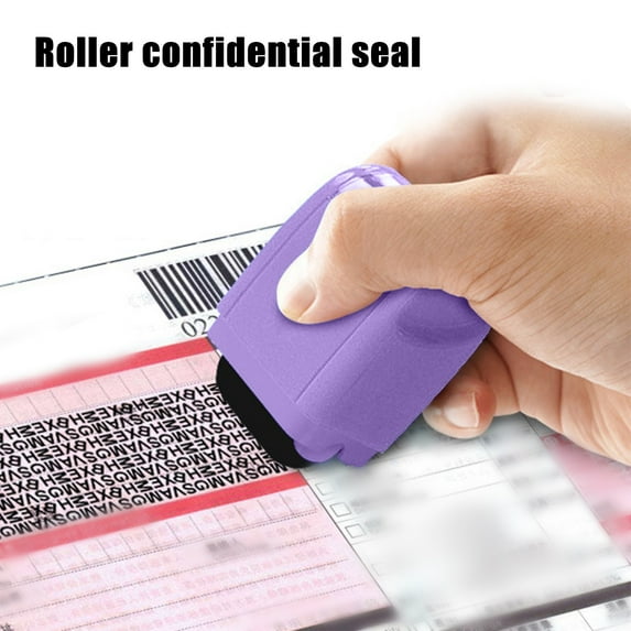 Hxoliqit Roller Stamp Identity Privacy ID Confidential Guard Data Preservation Roller Confidentiality Seal 3ML Desk Decor Office Desk Decor Desk Supplies
