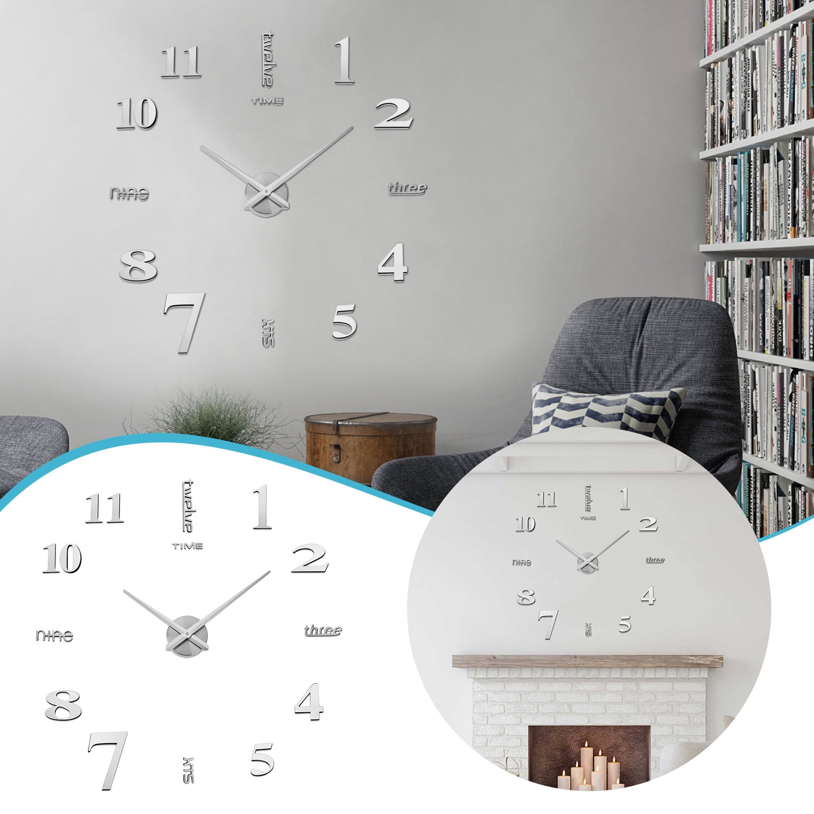 Hxoliqit School Wall Clock Creative Easy to Read