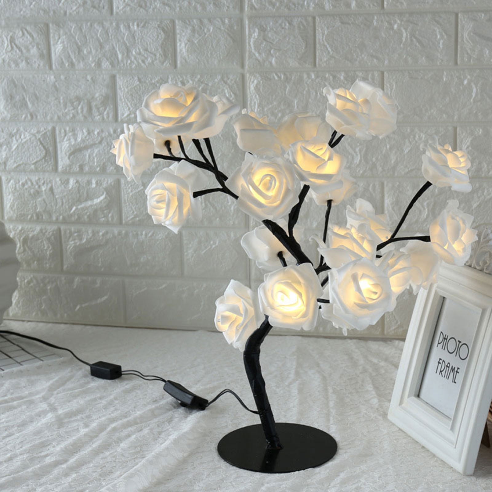 Hxoliqit USB Rose Bouquet LED Tree Table Lamp Lights Party Wedding Home