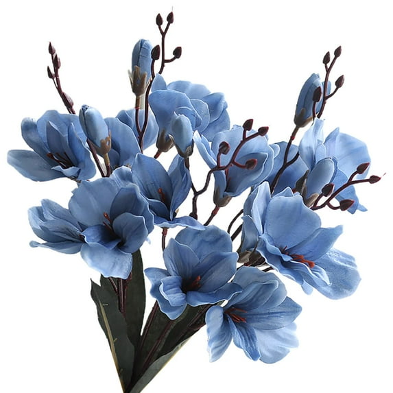 Hxoliqit Windfall Artificial Faux Orchid Arrangements Table Centerpiece Silk Flowers White Petals With Purple Stamens For Kitchen Decoration Office Wedd Artificial Flowers