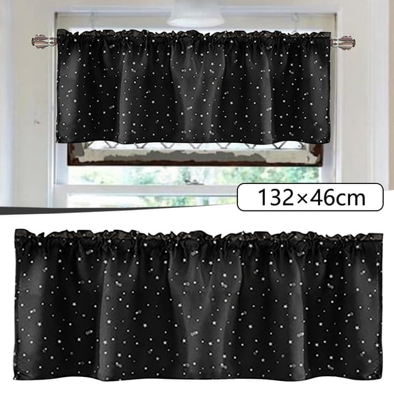 Hxoliqit,Window Valance For Bedroom,Star Curtains Short Curtains Small Curtains Rod Curtains Kitchen Coffee Curtains Bedroom Curtains Lace Curtains 52 X 18 Inch 1 Panels