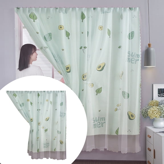 Hxoliqit,Window Valance For Bedroom,No Punching With Yarn Curtain Translucent Impervious To People Yarn Curtain Fabric