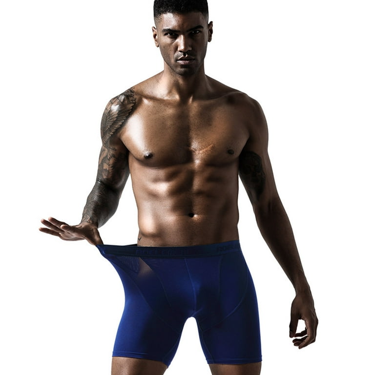 Hxroolrp Men's Elastic Slim Breathable Sports Underwear Quick Drying Long  Flat Pants 