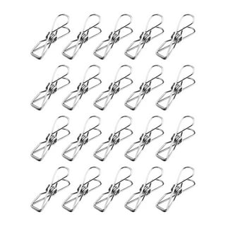 Amerteer 20 Pack Stainless Steel Clothes Pins, Utility Clips Hooks Clothespin Clothesline Clip for Home Laundry Office Outdoor Indoor Drying Cord