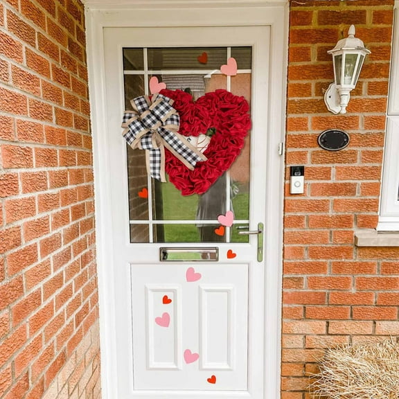 Hxroolrp Valentines Day Decorations Wreath Valentines Day Wreaths For Front Door Outside 16" Heart Shaped Wreath For Valentine Decor Outdoor Valentine's Day Wreath San Valentin Decoration