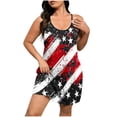 thumbnail image 1 of Hxshgdsn 250 Anniversary Cami Tank Tops Womens Plus Size July 4th Distressed American Flag Print Spaghetti Strap Swing Dress（Dark Gray/5XL）, 1 of 5