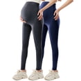 thumbnail image 1 of Hxshgdsn 2Pack Yoga Leggings For Pregnant Stretchy Over The Belly Maternity Pants Pregnancy Activewear Gray M, 1 of 6