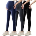 thumbnail image 1 of Hxshgdsn 3Pack Maternity Leggings Skinny Stretchy Breathable Casual Pants Over The Belly Black S, 1 of 8