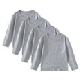 thumbnail image 1 of Hxshgdsn 4 Pack Childrens Long Sleeve Sweatshirt Crew Neck Basic T Shirt Casual Trendy Tops Gray 2 Years, 1 of 7
