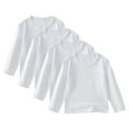 thumbnail image 1 of Hxshgdsn 4 Pack Childrens Long Sleeve Sweatshirt Crew Neck Basic T Shirt Casual Trendy Tops White 8 Years, 1 of 7