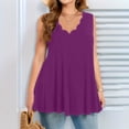 thumbnail image 1 of Hxshgdsn A Line Tank Tops for Womens Plus Size Scalloped V Neck Sleeveless Tunic Top Fashion Summer Outfits（Hot Pink/XL）, 1 of 5