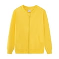 thumbnail image 1 of Hxshgdsn Childrens Full Zip Knit Sweaters Long Sleeve Cardigan Jacket Casual Fall Winter Outerwear Yellow 10-11Years, 1 of 4