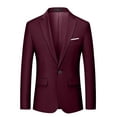 thumbnail image 1 of Hxshgdsn Fall Outfits For Men 2025 New Casual Men Solid Matching Breasted Slim Middle-Aged Suit Long Sleeve Hoodless Casual Outwear Jackets Wine Xl, 1 of 7