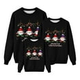 thumbnail image 1 of Hxshgdsn Family Matching Sweatshirt Crew Neck Santa Claus Printed Pullover Tops Trendy Black 1 Dad L, 1 of 7