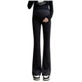 thumbnail image 1 of Hxshgdsn Flared Maternity Leggings Over The Belly Stretchy Yoga Pants Workout Breathable Spring Trousers Black L, 1 of 3