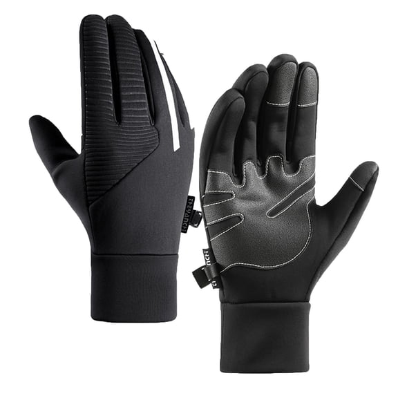 Hxshgdsn Fleece Thermal Ski Gloves For Men Windproof Water Resistant Mittens Outdoor Winter Black 1 M