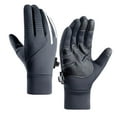 thumbnail image 1 of Hxshgdsn Fleece Thermal Ski Gloves For Men Windproof Water Resistant Mittens Outdoor Winter Gray 1 M, 1 of 5